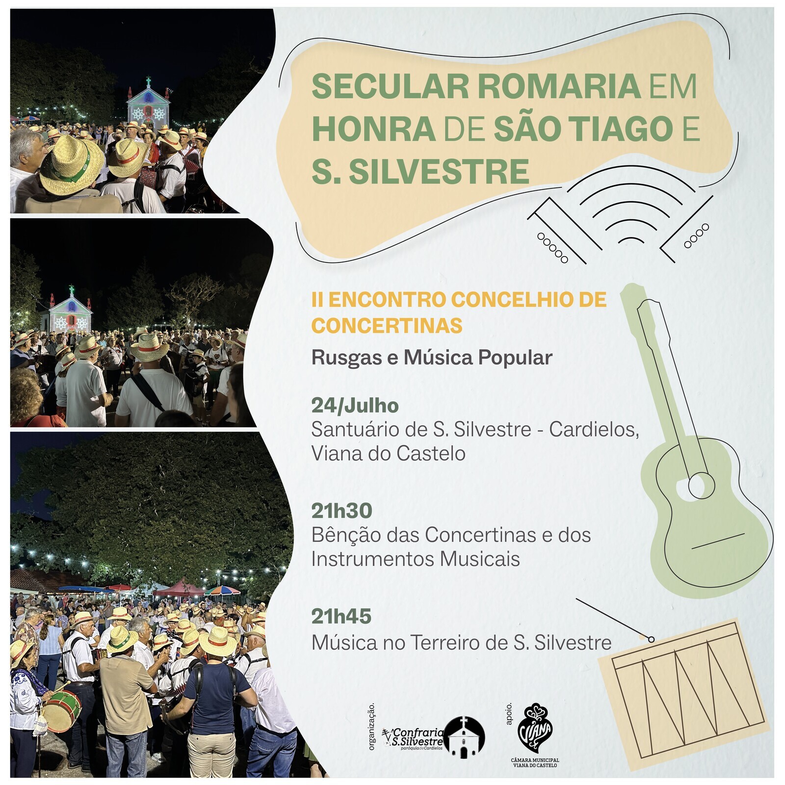 Secular Romaria  em Honra de S. Tiago e S. Silvestre /Encontro Concelhio de Concertinas, Rusgas e...