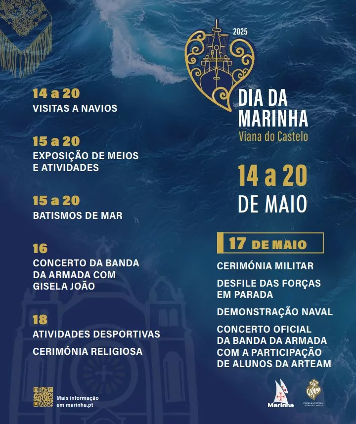 Dia da Marinha traz 1.100 militares a Viana do Castelo de 14 a 20 de maio