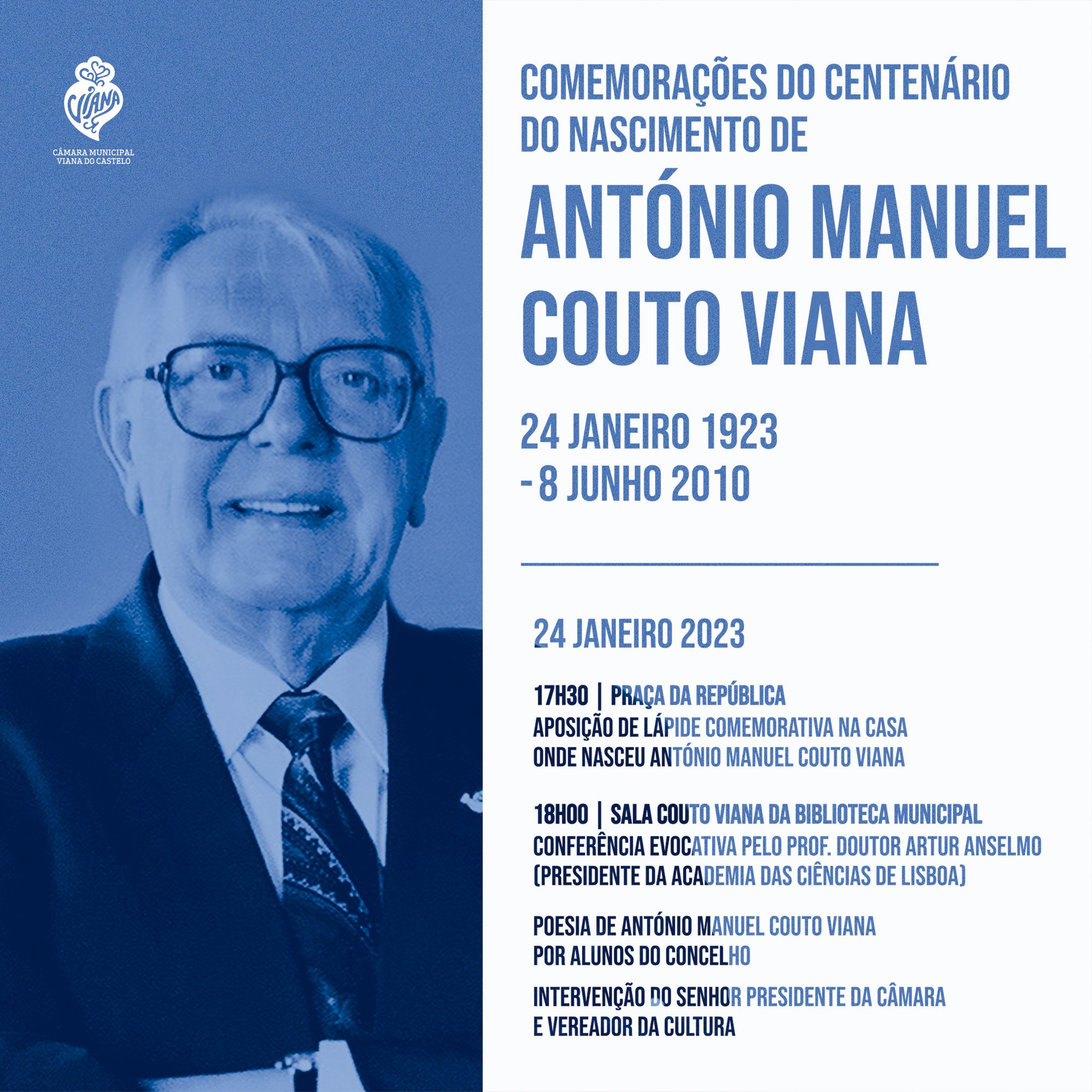 Viana do Castelo comemora Centenário do Nascimento de António Manuel Couto Viana