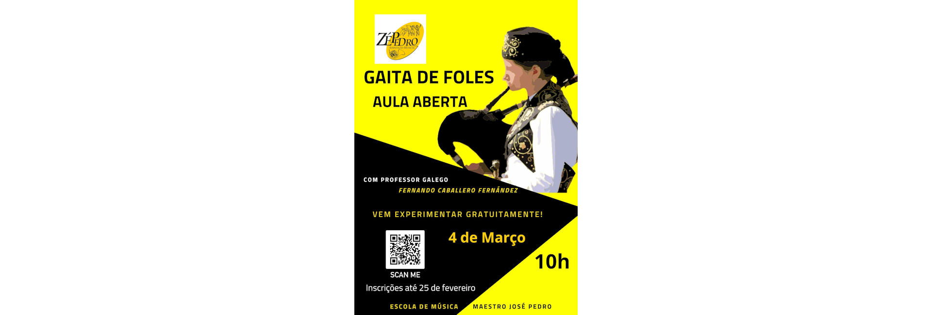 Aula aberta gratuita de gaita de foles